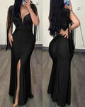 Vestido Longo Elegance Shine – Ombro a Descoberto com Lantejoulas