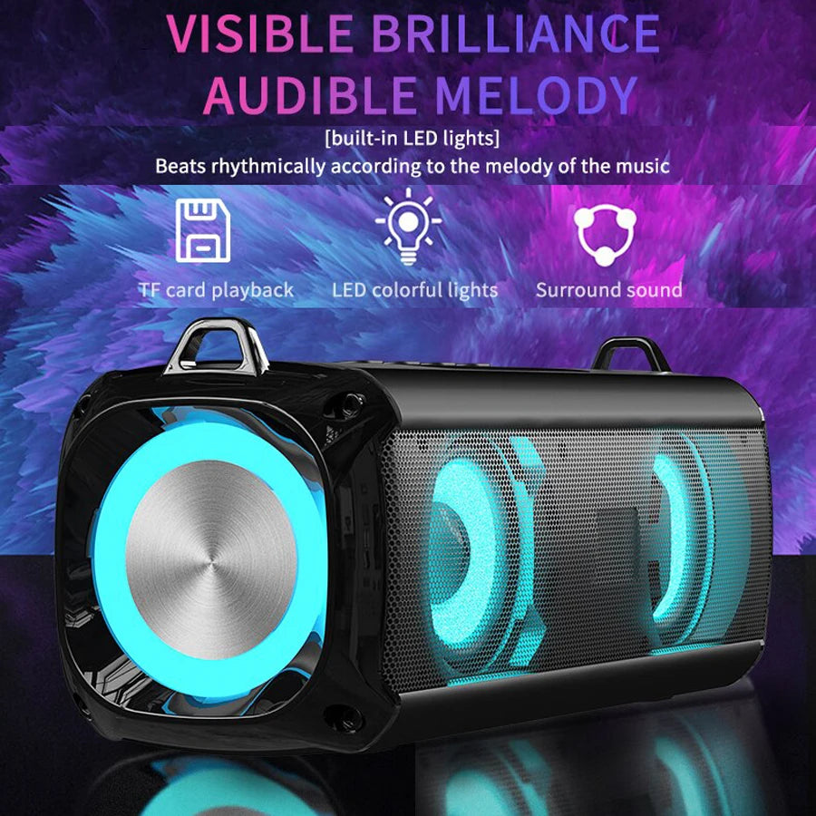 Wireless Portable Bluetooth Speaker Subwoofer Radio FM Sound Box Music Bass With Lamp Caixa De Som Blootooth Audio Coluna Column