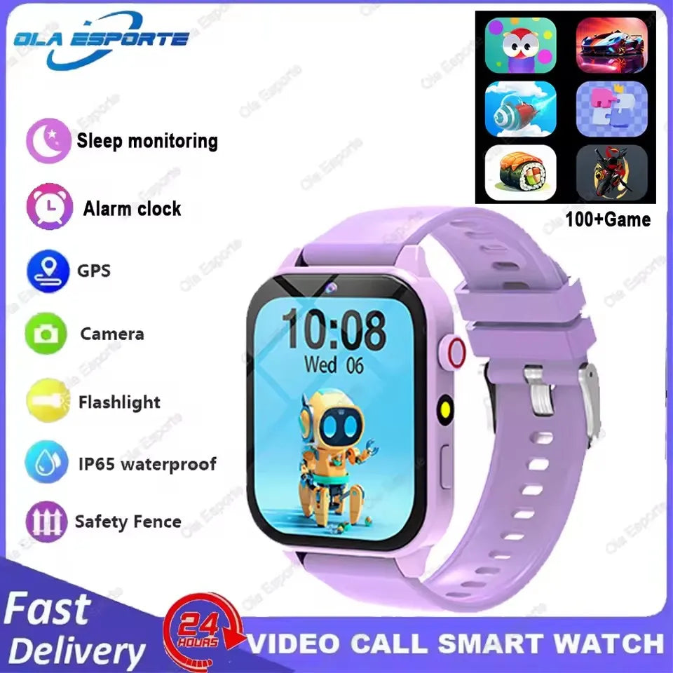 Smartwatch Infantil com Jogos, Música e Ecrã Tátil HD
