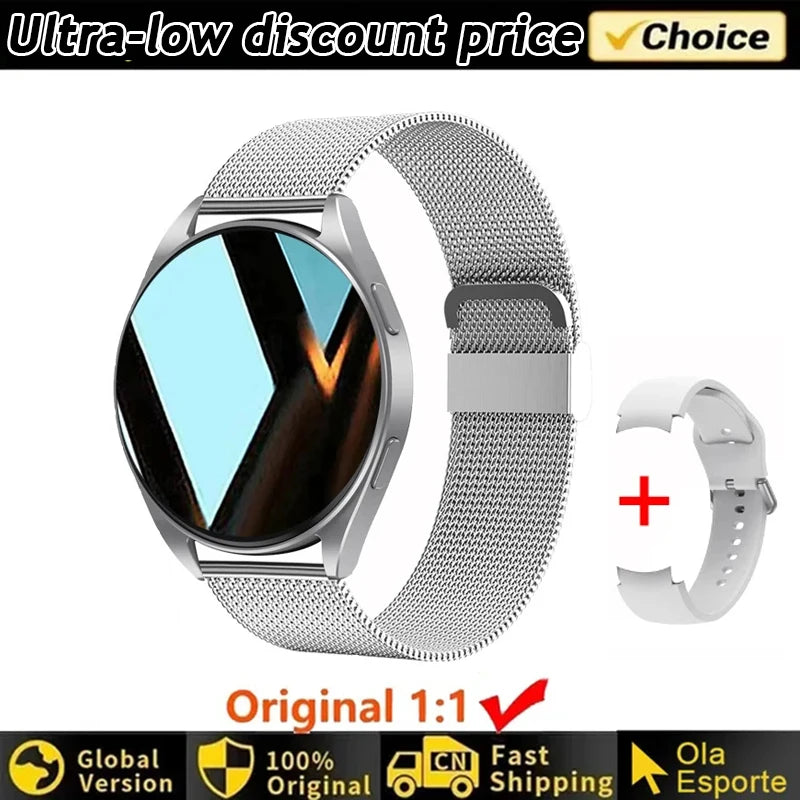 Smartwatch Elegante com Chamadas Bluetooth e Monitorização da Saúde