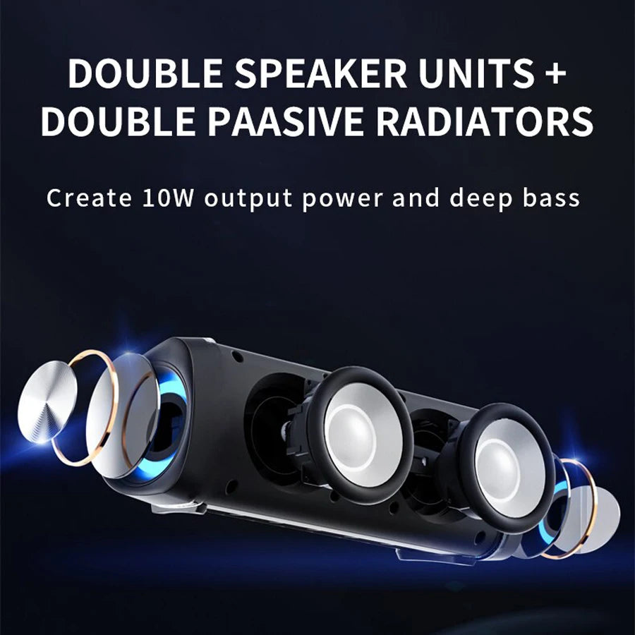 Wireless Portable Bluetooth Speaker Subwoofer Radio FM Sound Box Music Bass With Lamp Caixa De Som Blootooth Audio Coluna Column
