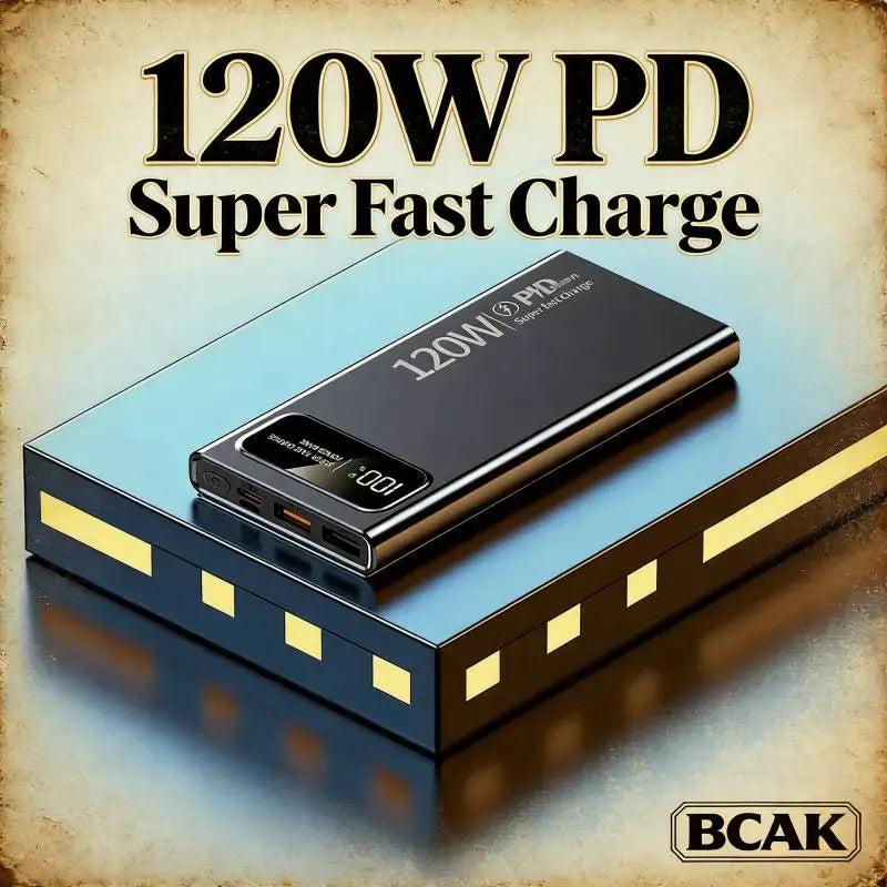 Power Bank BCAK 20.000 mAh 120W – Carregamento Rápido com Ecrã Digital