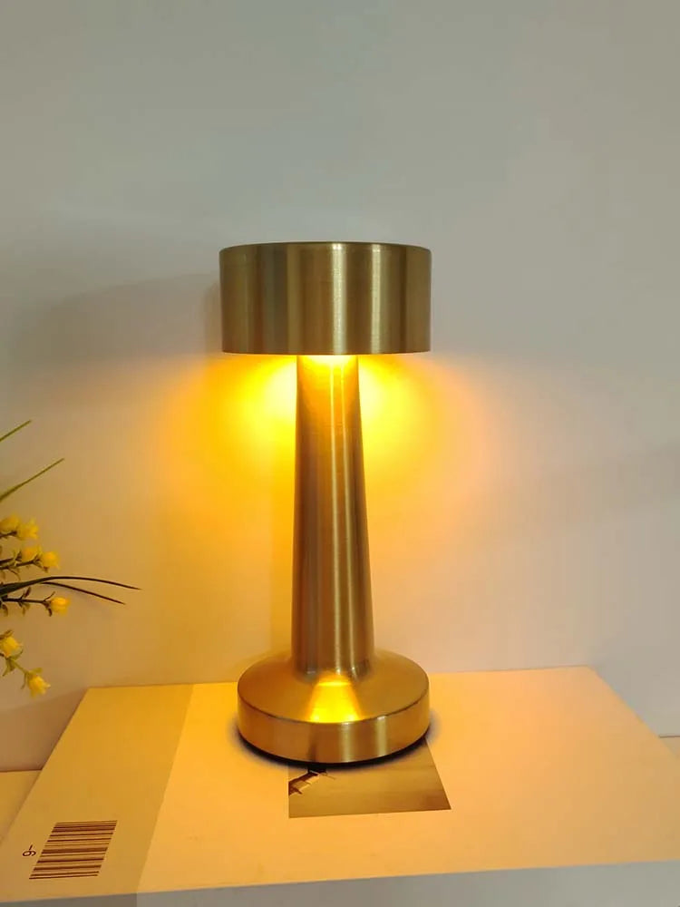 Rechargeable Led Table Lamp Retro Night Light Desk Bar Coffee Dining Room Home Decor Wireless 3 Colors Dimmable Touch Switch