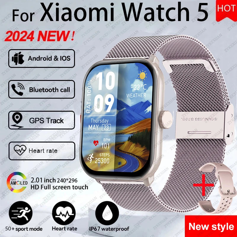 Smartwatch AMOLED com Chamadas Bluetooth, GPS e Monitorização da Saúde