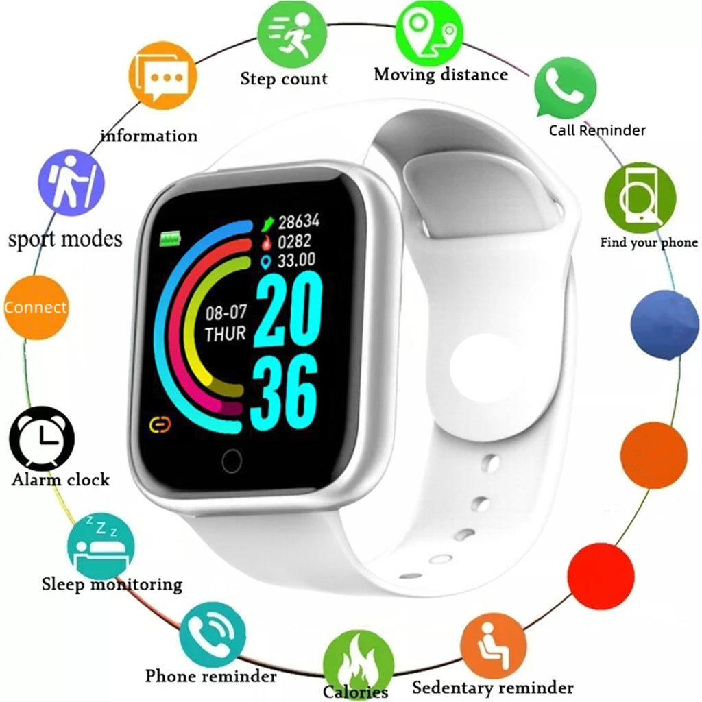 Smartwatch Fitness com Chamadas Bluetooth e Monitorização da Saúde
