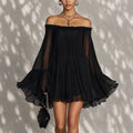 Vestido Curto Elegante Ombros Descobertos