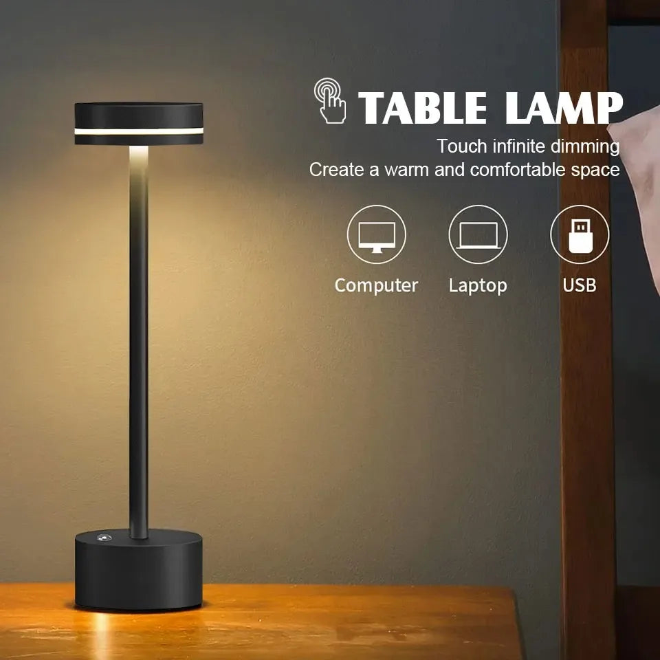LED Ambient Table lamp 3 Color Stepless Dimming Touch Small Night Light Desk Light For Cafe Bar Restaurant Bedroom Decor Gift