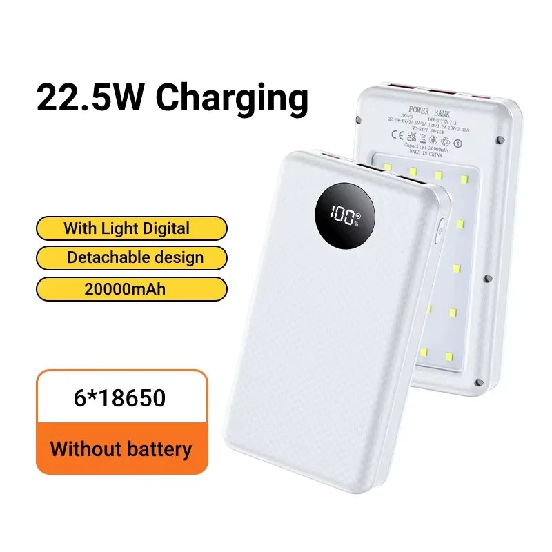 Power Bank Magnética 20.000mAh com Carregamento Rápido 22.5W e Carregamento Sem Fios