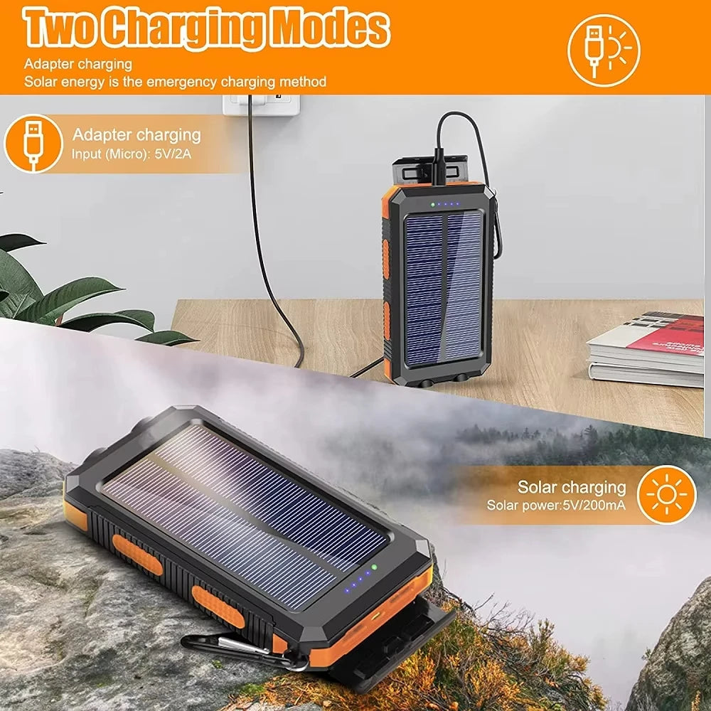 Power Bank Solar 80.000 mAh – Carregamento Rápido com Lanterna LED
