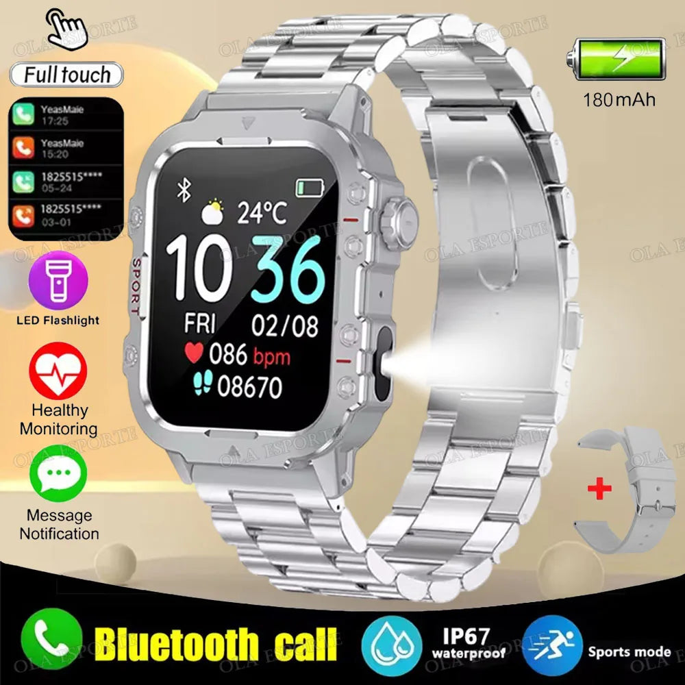 Smartwatch Militar Premium IP67 com Chamadas Bluetooth e Monitorização da Saúde