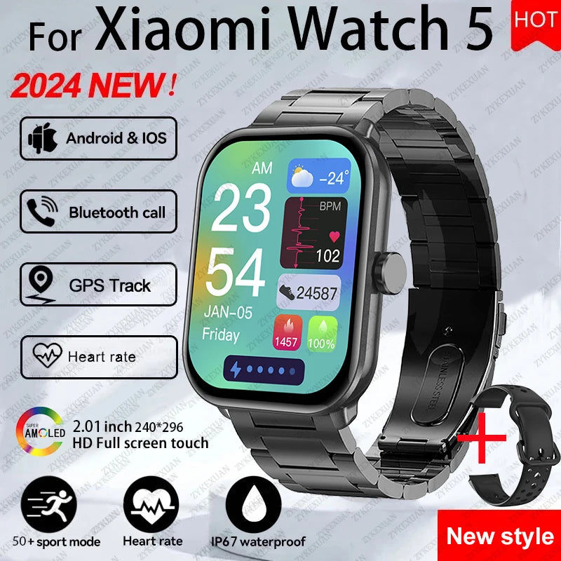 Smartwatch AMOLED com Chamadas Bluetooth, GPS e Monitorização da Saúde