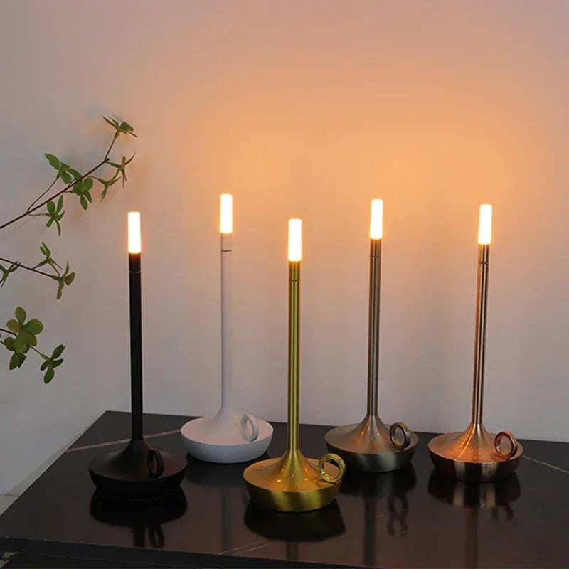 Candeeiro LED Ambiente Recarregável Estilo Vela Premium