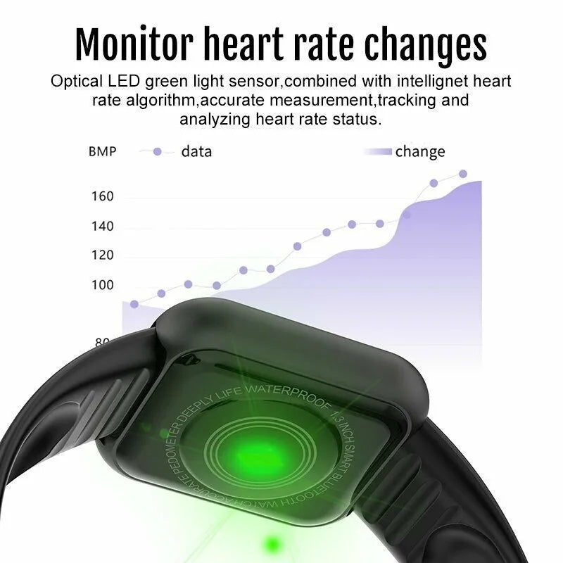 Smartwatch Y68 com Monitorização da Saúde e Fitness