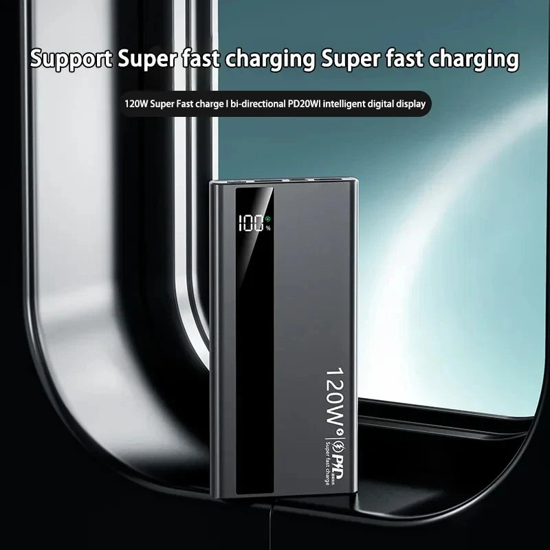 Power Bank 50.000 mAh 120W – Carregamento Rápido USB-C e USB