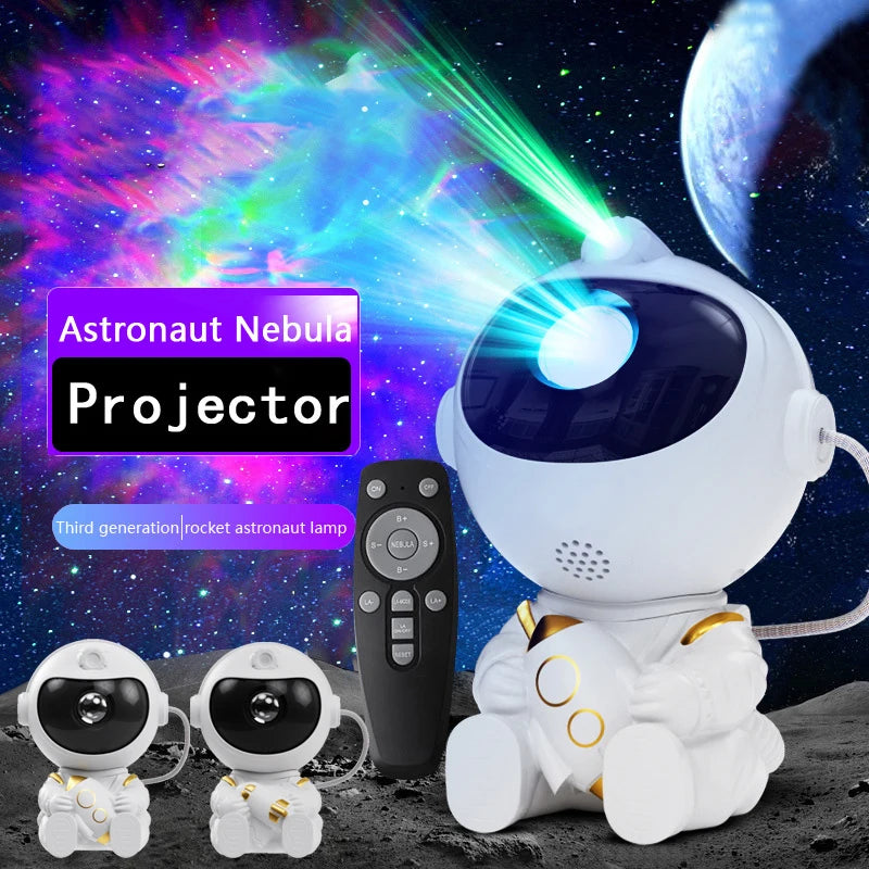 Projetor Astronauta LED – Luz Noturna Galáxia com Nebulosa e Estrelas