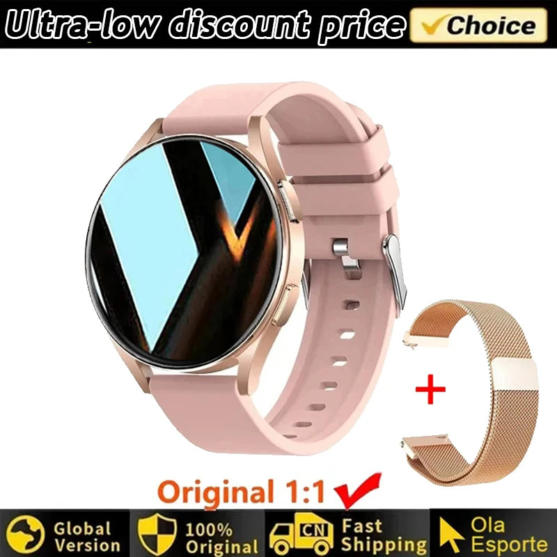 Smartwatch Elegante com Chamadas Bluetooth e Monitorização da Saúde