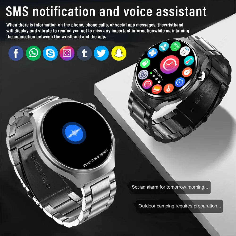 Smartwatch Premium com Chamadas Bluetooth e Monitorização da Saúde