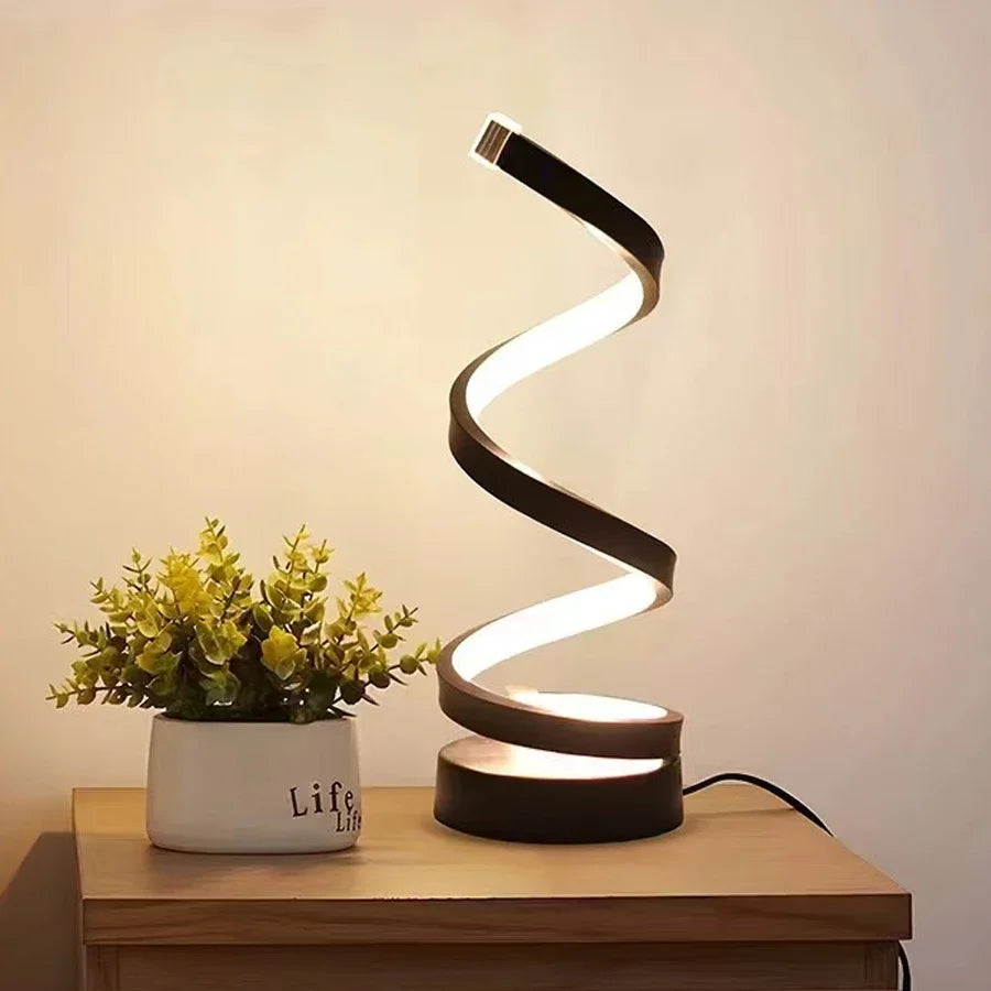 Candeeiro de Mesa LED Espiral Premium