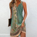 Vestido Boémio Floral Midi para Mulher