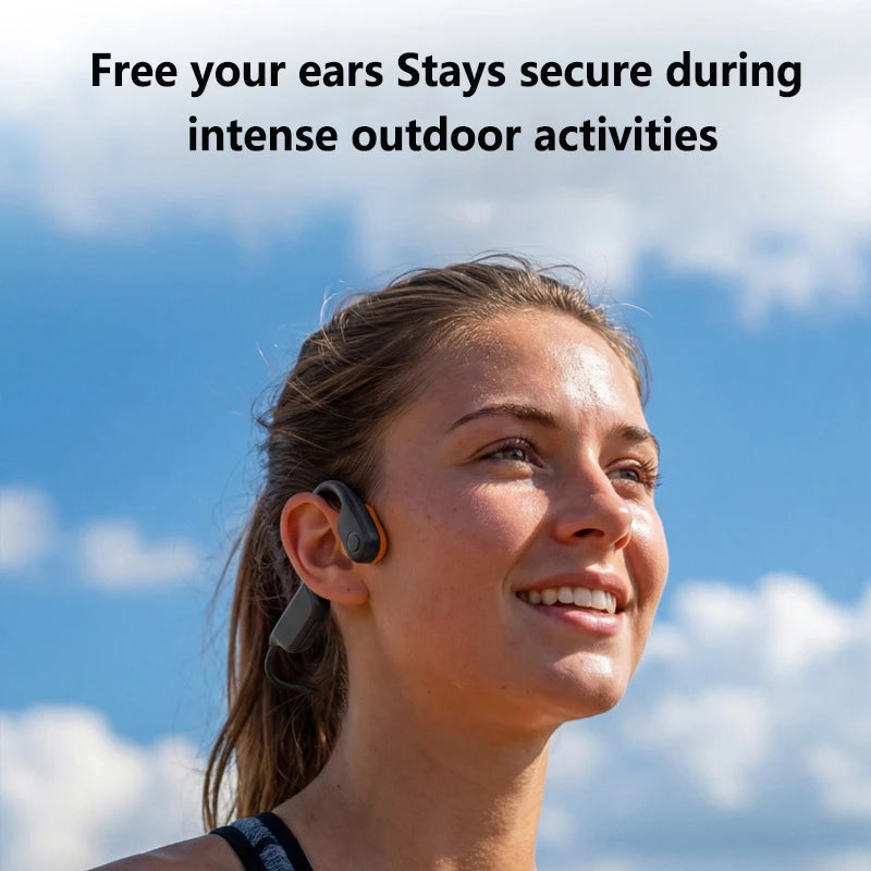 Open-Ear Bone Conduction Bluetooth Headphones with Extra-Long Battery Life Perfect for Sports Running Cycling Swimming