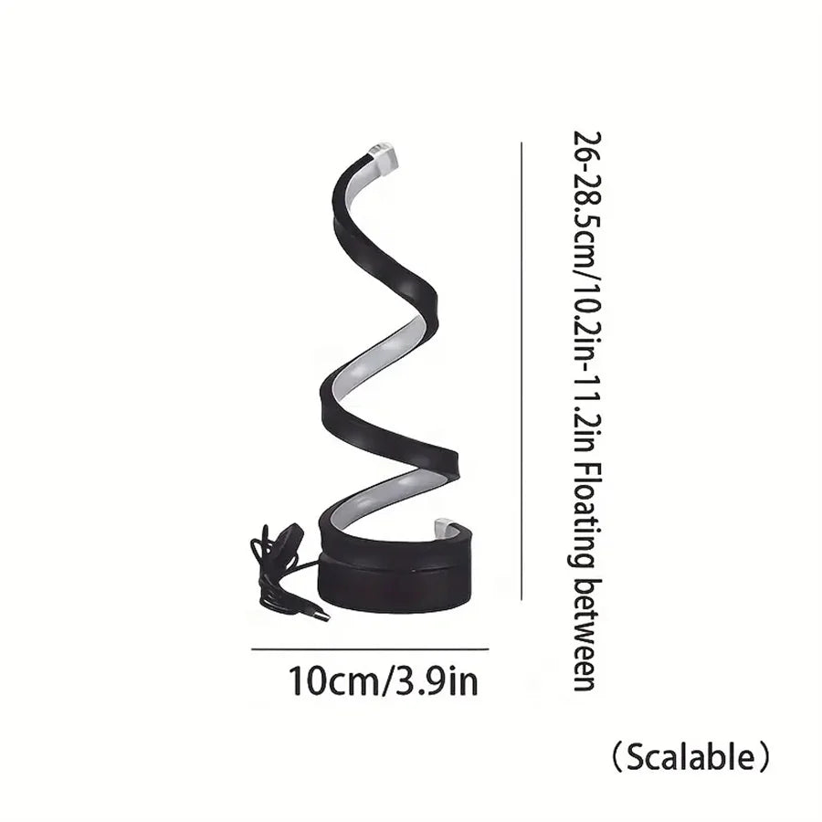 Candeeiro LED Espiral Moderno com Intensidade Ajustável