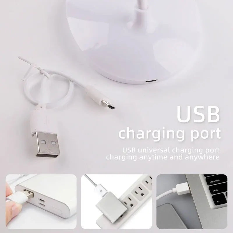 Candeeiro LED de Secretária USB Recarregável – Luz Regulável para Estudo e Trabalho