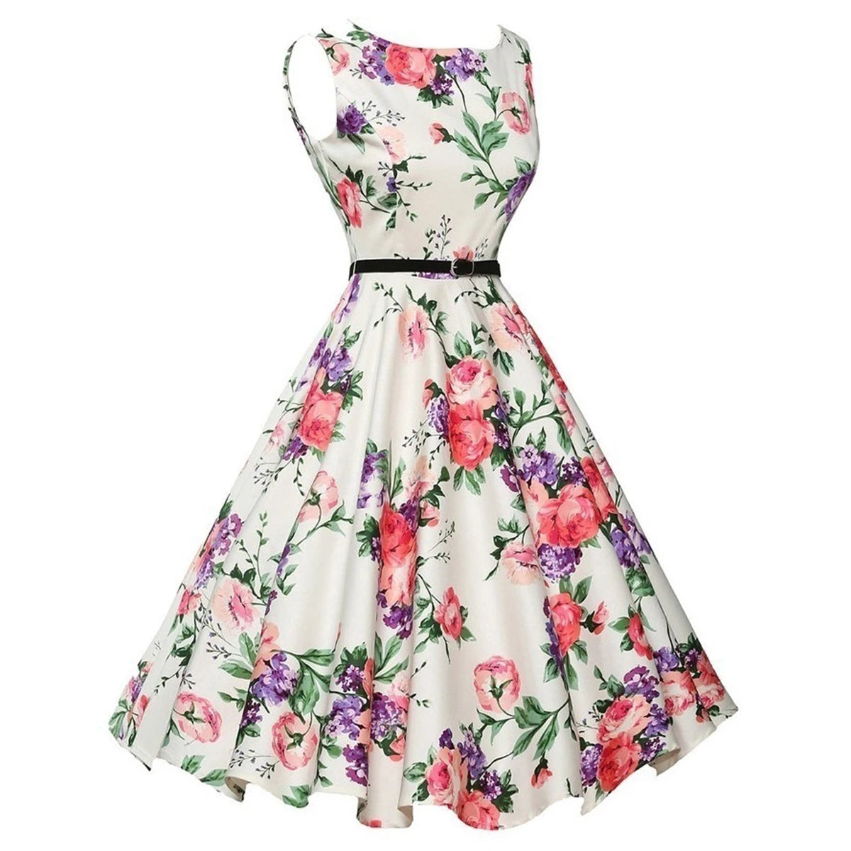 Vestido Vintage Floral Estilo Rockabilly