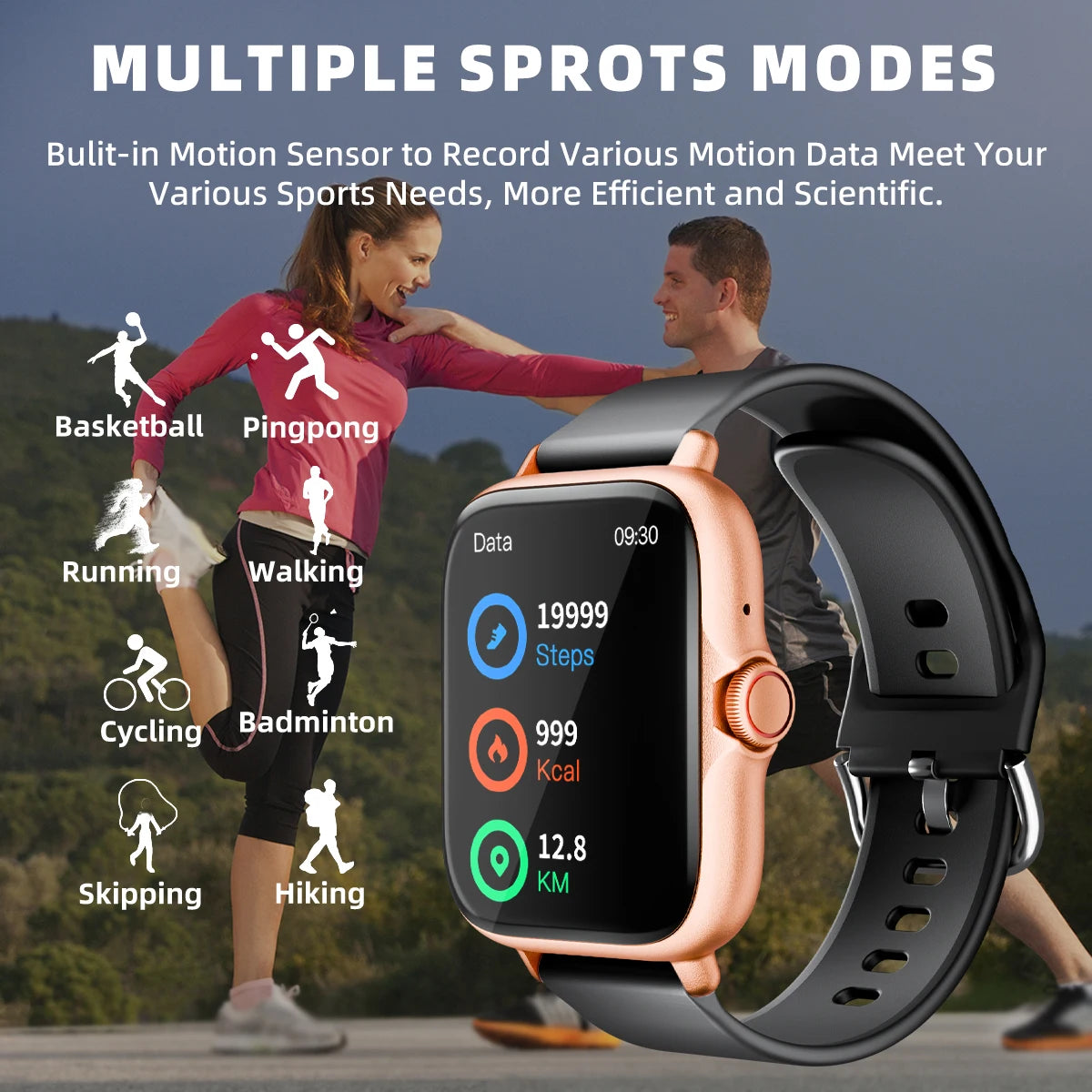 Smartwatch 1,83” com Chamadas Bluetooth e Resistência à Água
