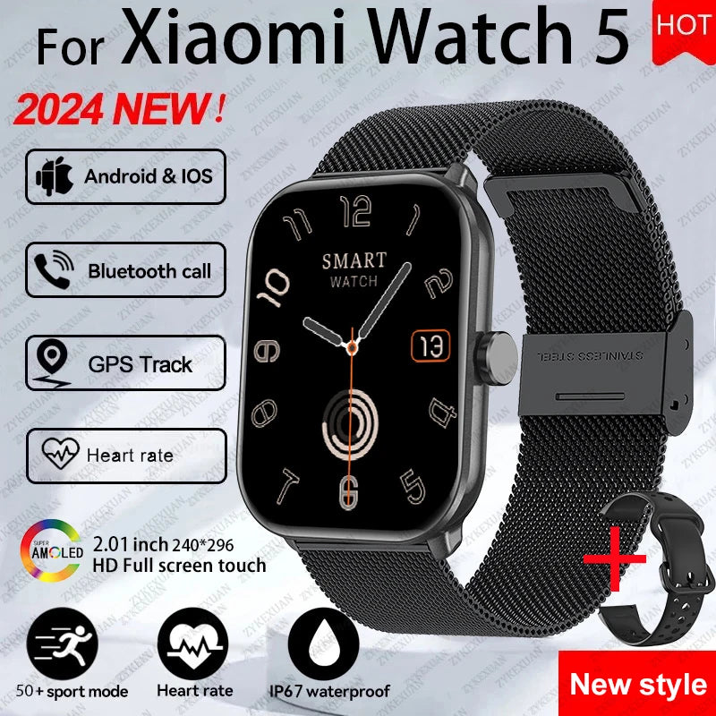 Smartwatch AMOLED com Chamadas Bluetooth, GPS e Monitorização da Saúde