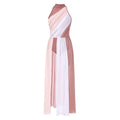 Vestido Elegante Maxi para Mulher com Decote Assimétrico e Cintura Marcada