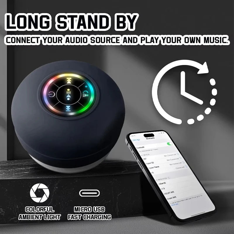 Coluna Bluetooth Portátil LED Impermeável