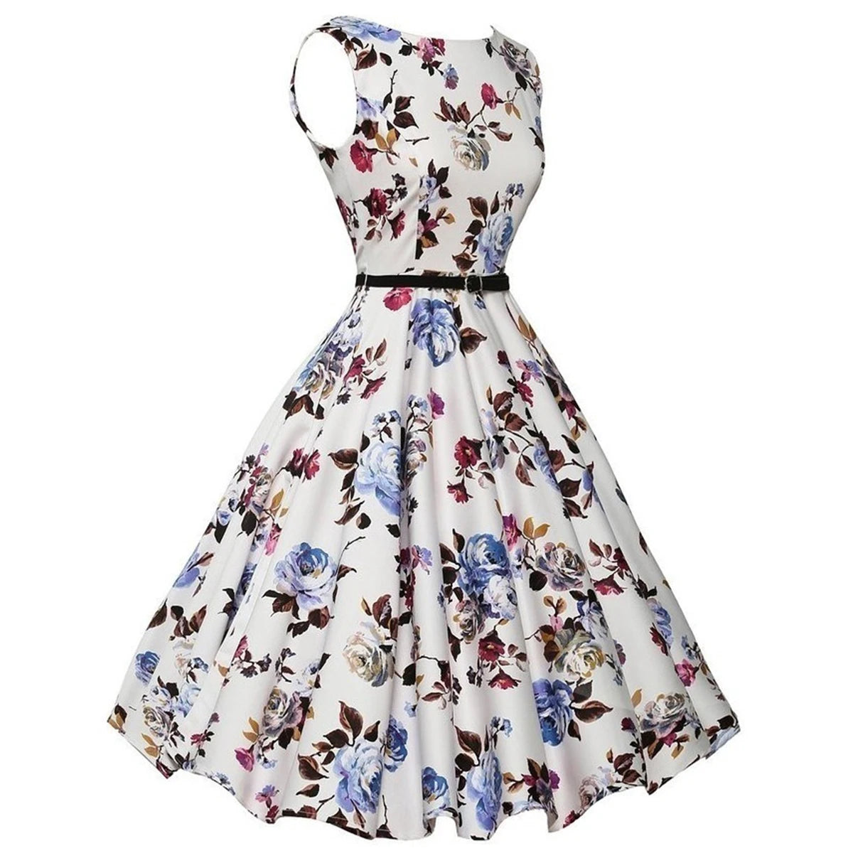 Vestido Vintage Floral Estilo Rockabilly