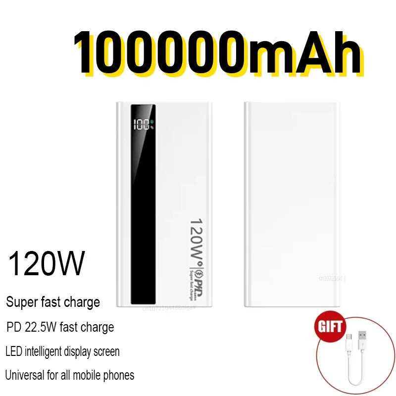 Power Bank 50.000 mAh 120W – Carregamento Rápido USB-C e USB