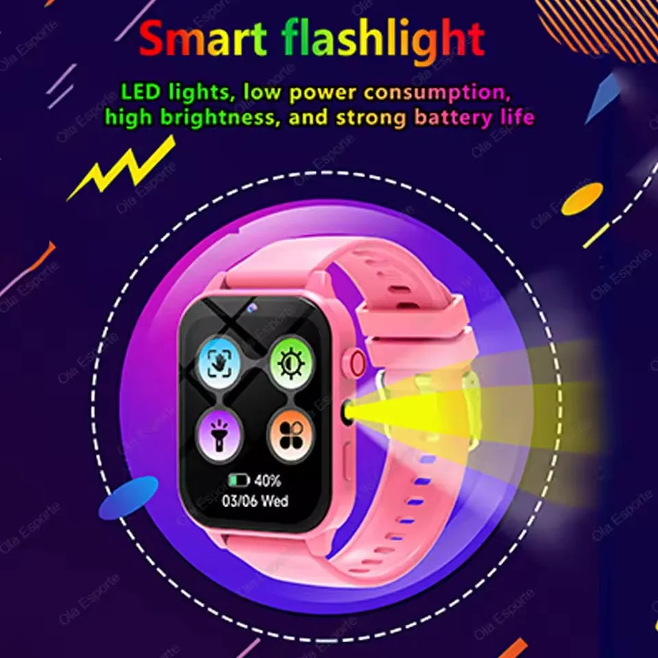 Smartwatch Infantil com Jogos, Música e Ecrã Tátil HD