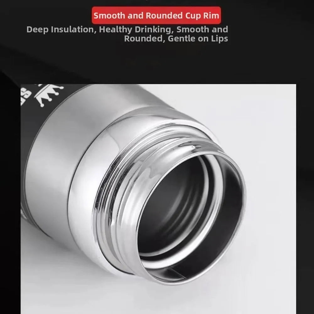 800/1000ml Sports Thermos Bottle Large Capacity Stainless Steel Insulated Water Bottle with Hanging Rope Leak Proof