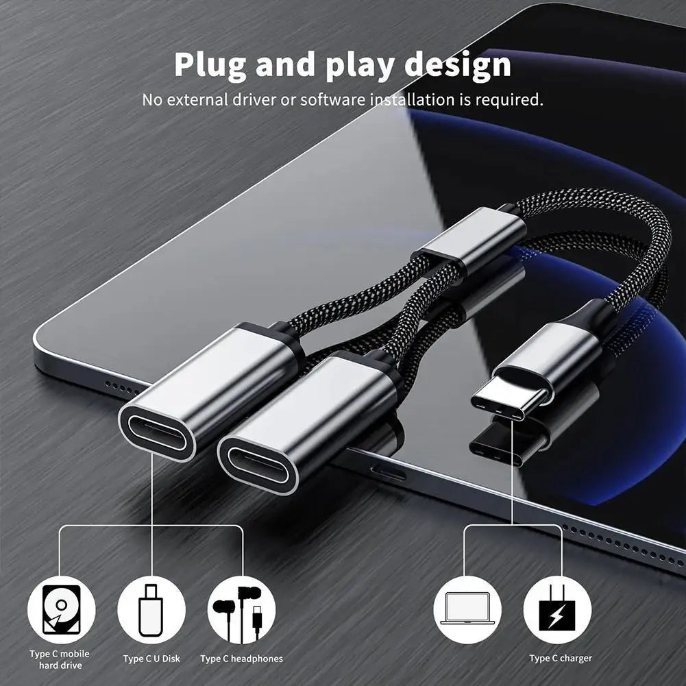 Hub USB-C Multiportas 3 em 1 | Adaptador OTG de Alta Velocidade