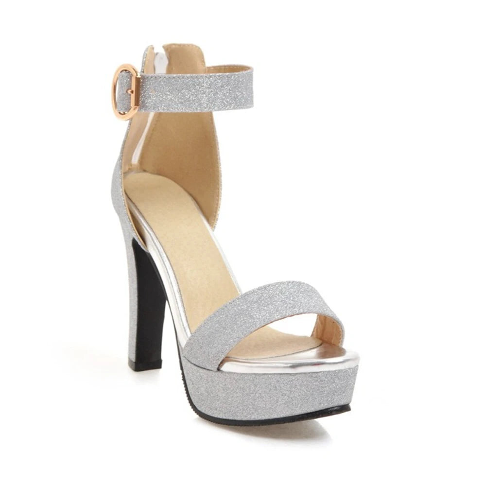 High Heels Sandals Women Fashion Open Toe Dress Bridal Shoes Banquet Party Ankle Buckle Work Clothes Pumps Platfrom Shoes 818
