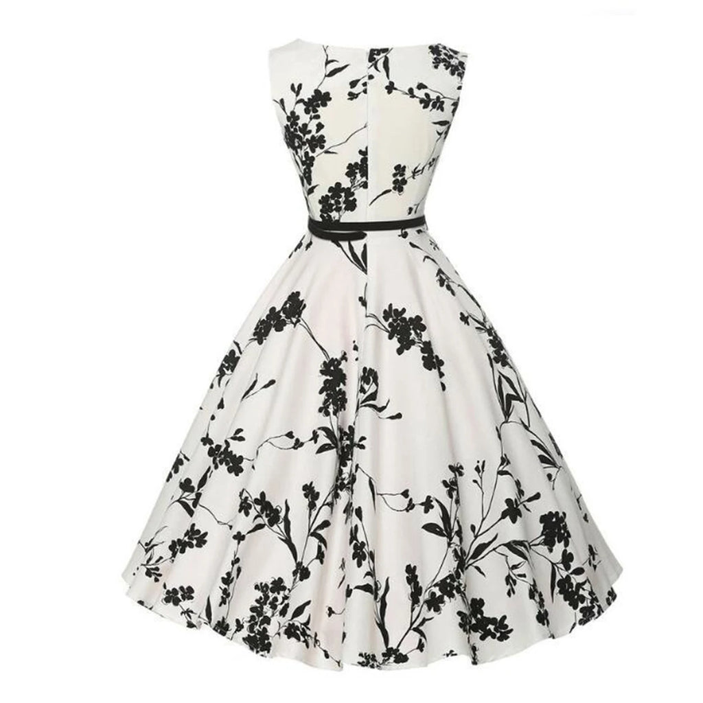 Vestido Vintage Floral Estilo Rockabilly