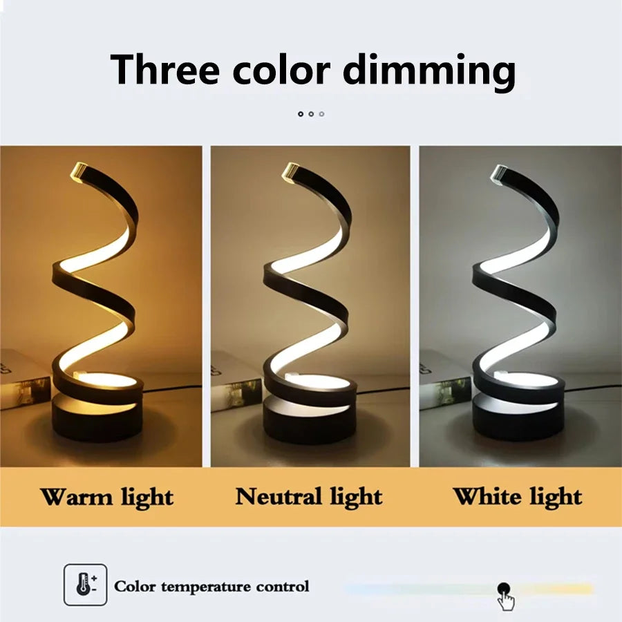 Candeeiro de Mesa LED Espiral Premium