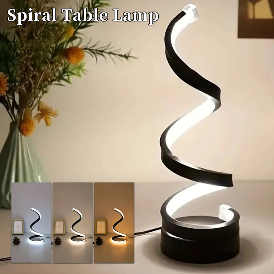 Candeeiro de Mesa LED Espiral Premium