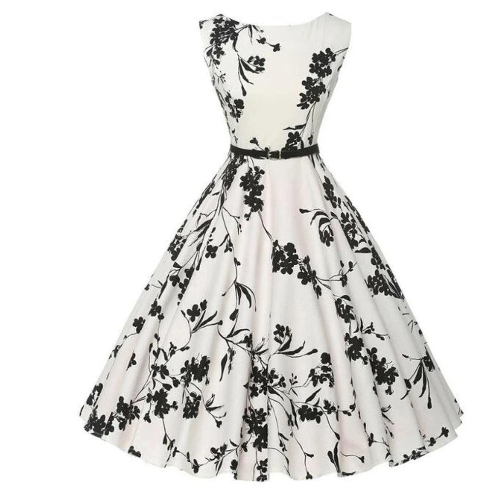 Vestido Vintage Floral Estilo Rockabilly