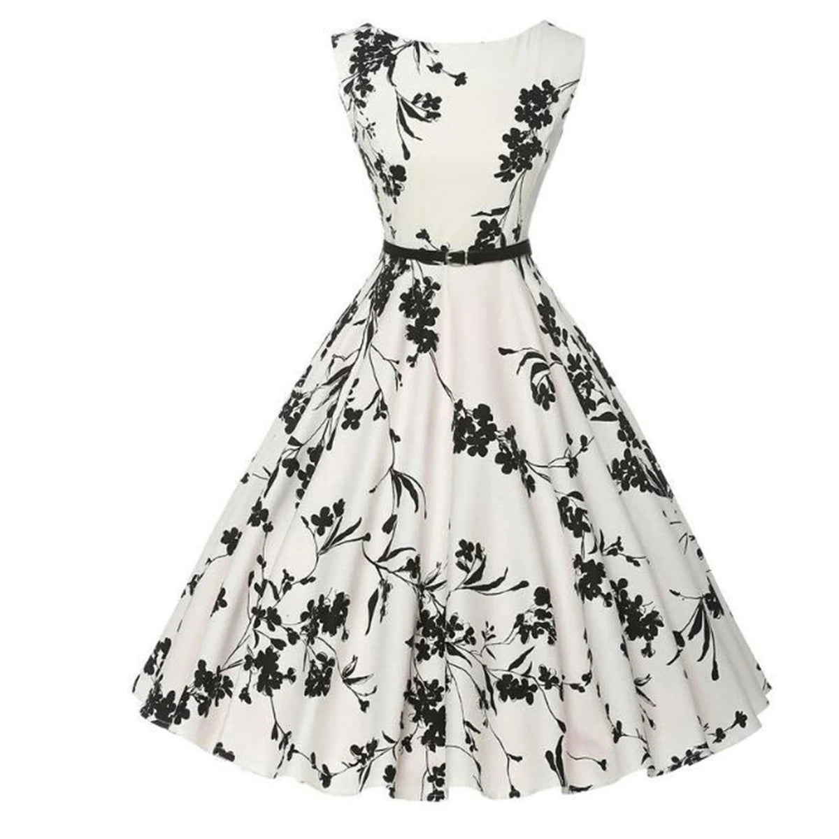 Vestido Vintage Floral Estilo Rockabilly