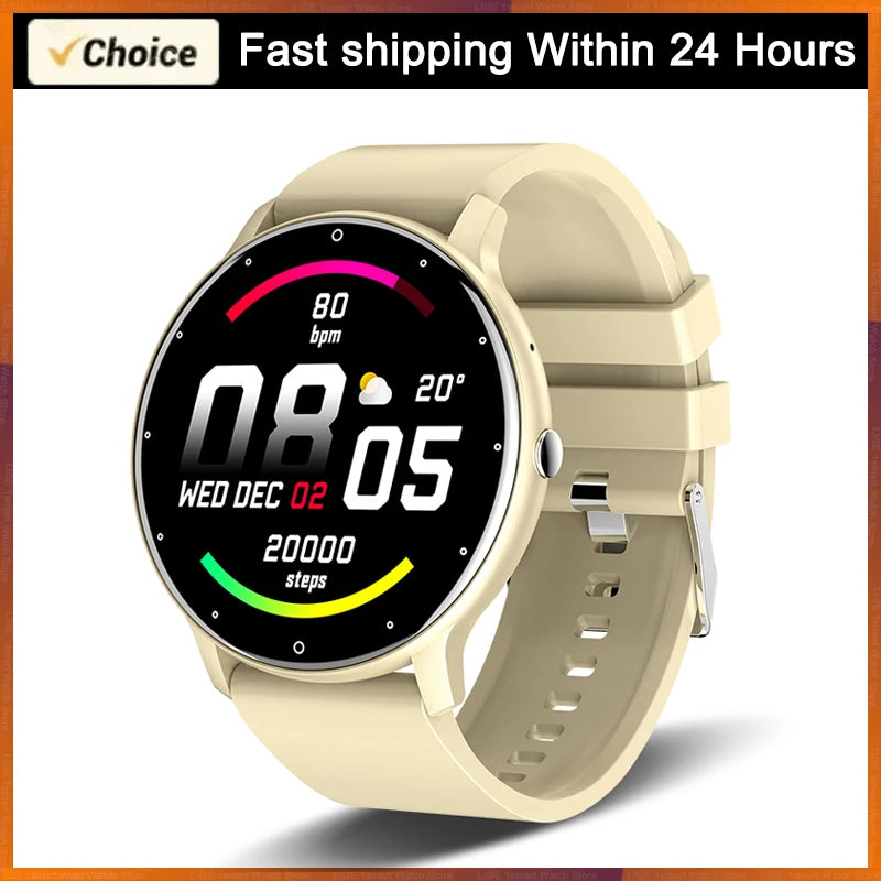 Smartwatch Elegante Redondo com Monitorização da Saúde e Fitness