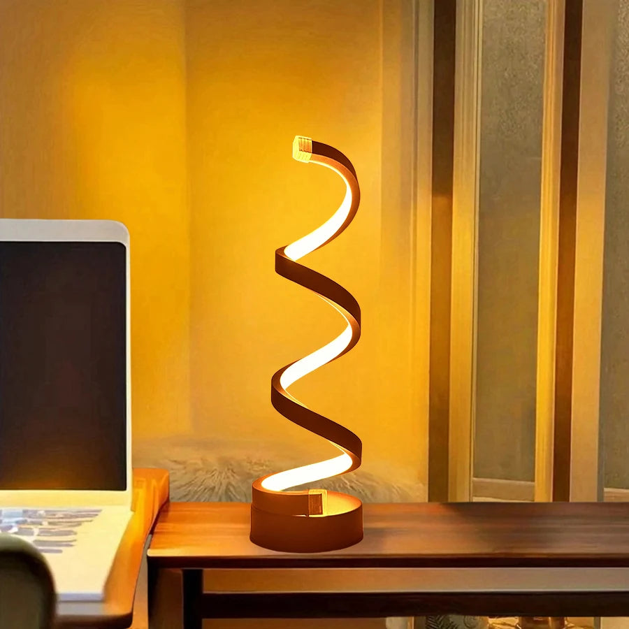 Candeeiro LED Espiral Moderno com Intensidade Ajustável
