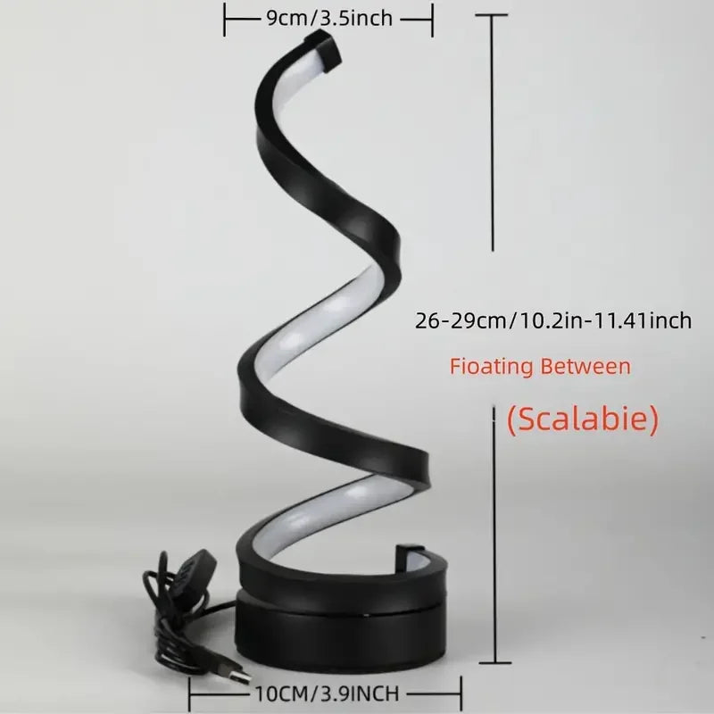 Candeeiro LED Espiral Moderno com Intensidade Ajustável