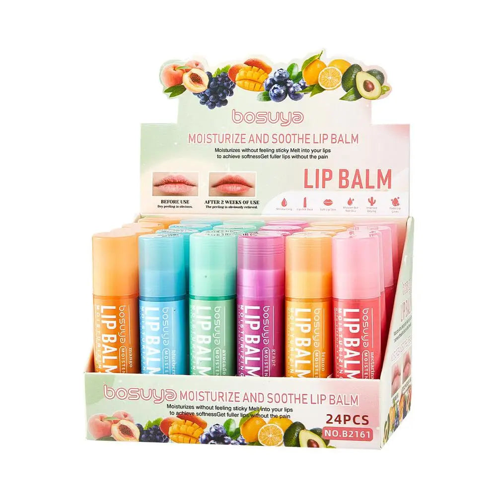 Conjunto de Bálsamos Labiais Hidratantes com Aroma de Frutas