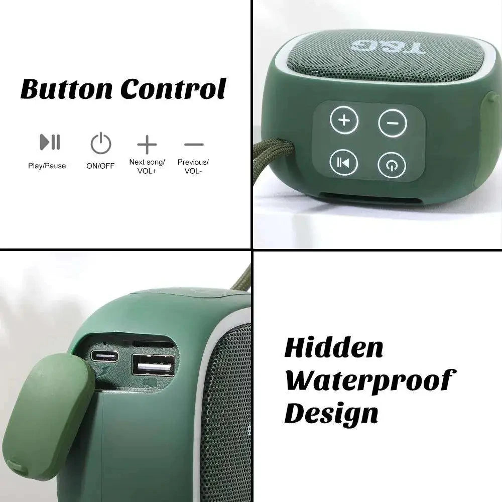 Coluna Bluetooth Portátil T&amp;G – Som Estéreo, Rádio FM e Bluetooth 5.3