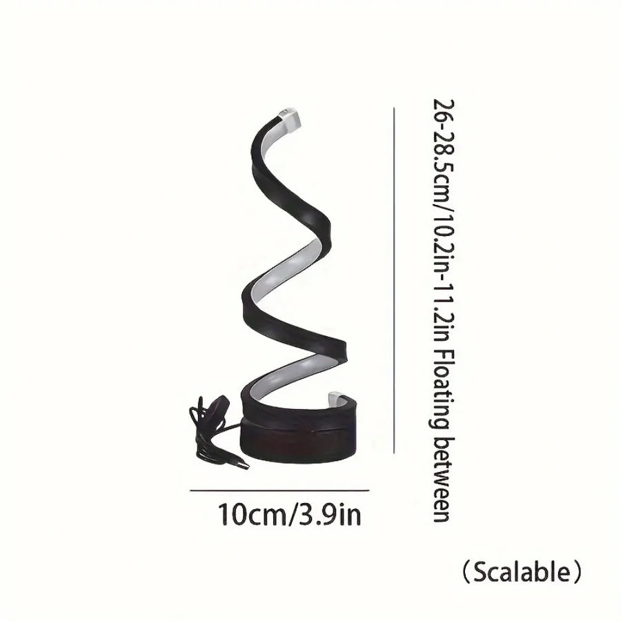 Candeeiro LED Espiral Moderno com Intensidade Ajustável