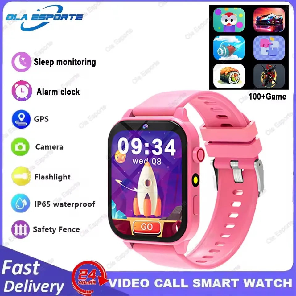 Smartwatch Infantil com Jogos, Música e Ecrã Tátil HD