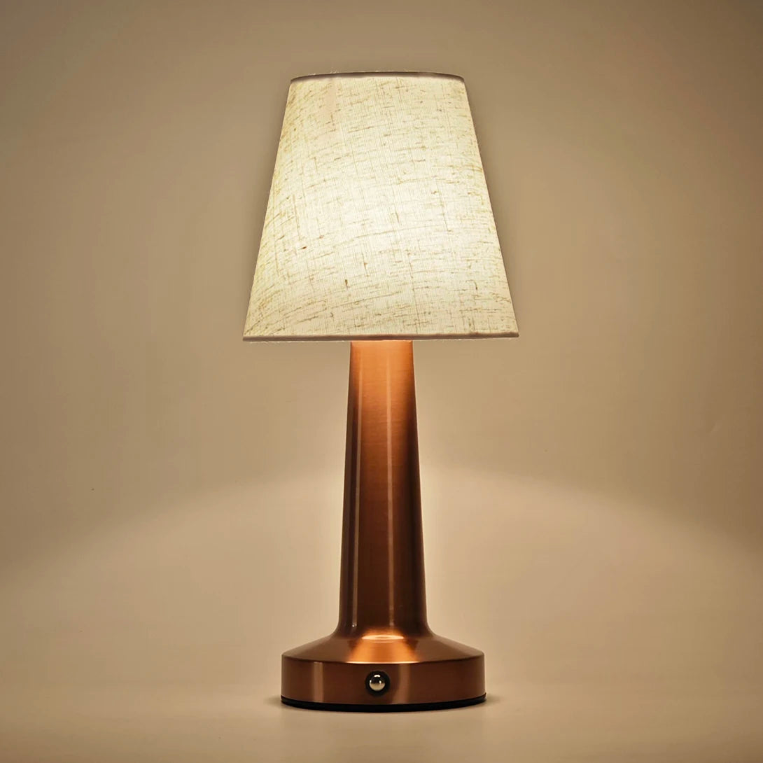 Candeeiro de Mesa LED Touch Recarregável com Abajur Premium